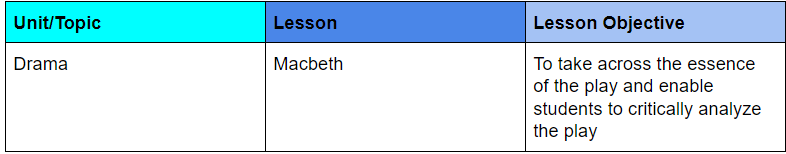 Lesson Plan Template